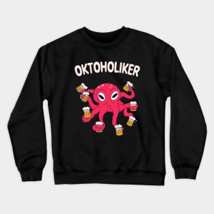 Oktoholiker Bier Oktopus Saufen Lustiges Party Crewneck Sweatshirt